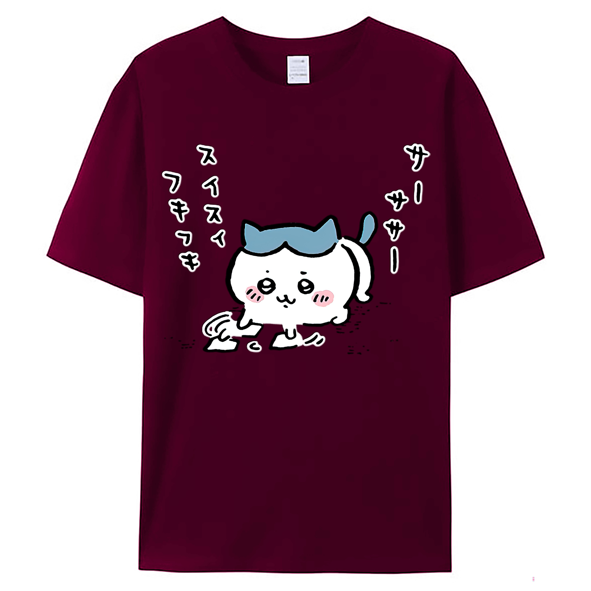 （画像用） ちいかわ ハチワレ Chii-kawa hachiware レディースカジュアルプリントTシャツ（綿100％）